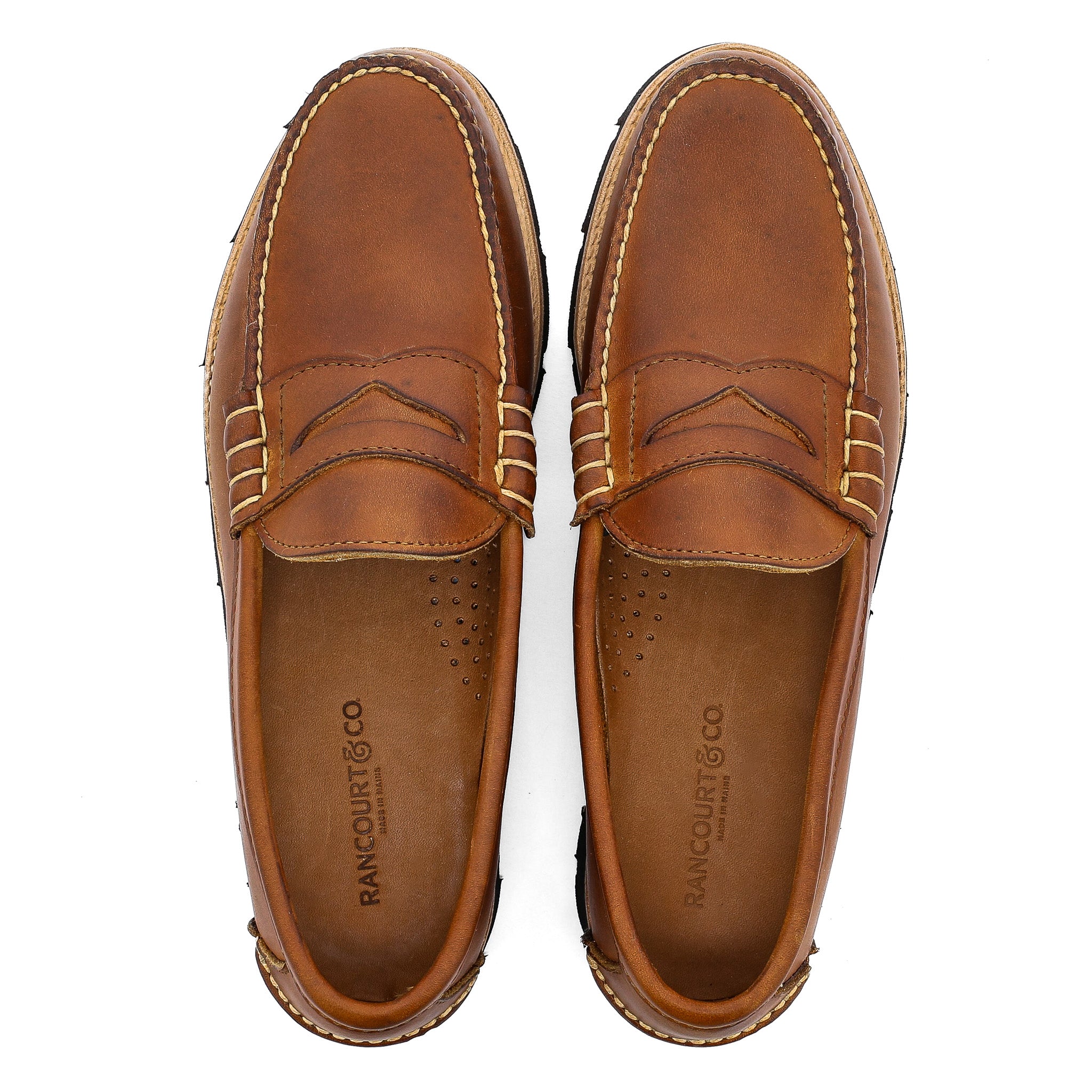 Weltline Penny Loafers - Dark Brown Calf, Rancourt & Co.