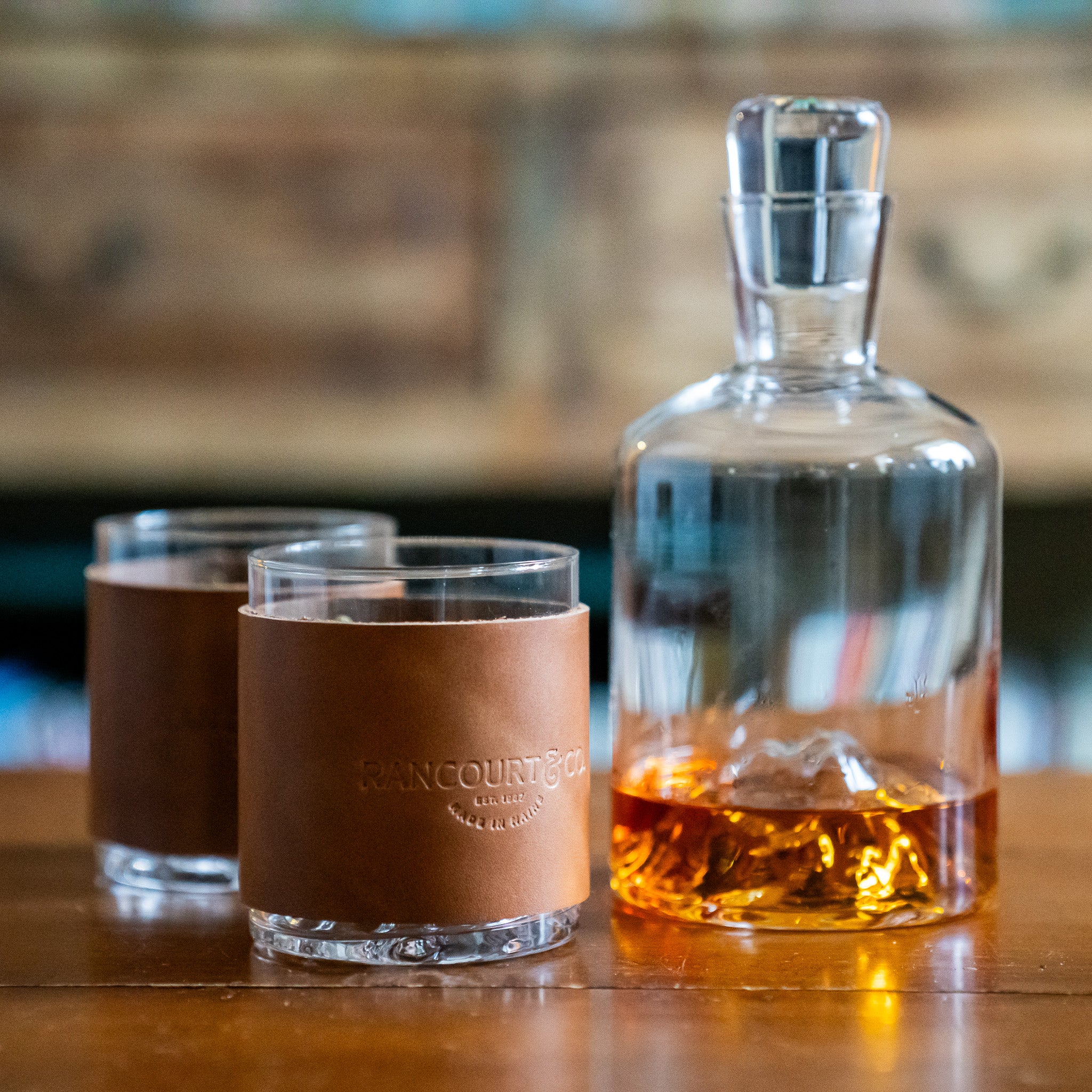 5-Piece Mountain Crystal Decanter and Tumbler Set | Rancourt & Co