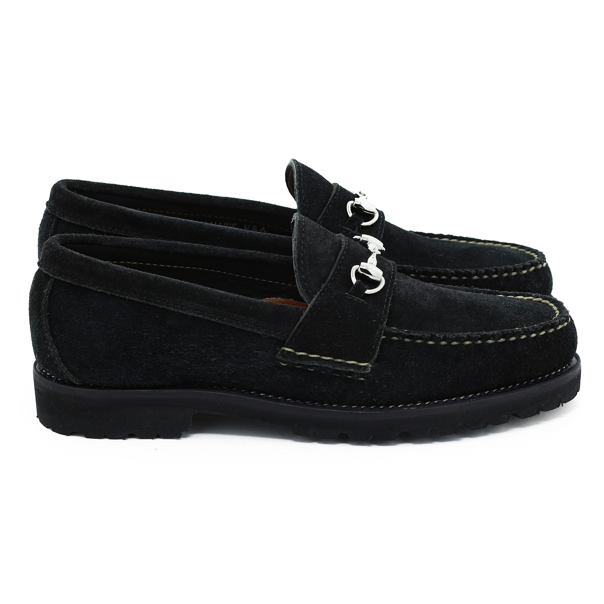 OKJ Black Horsebit Lug Sole Loafers AC6871 Mens US 8.5 Chunky Slip On Shoes The Mason Horse Bit Loafer, Onyx, Lug Sole - Blackstock & Weber main image 2