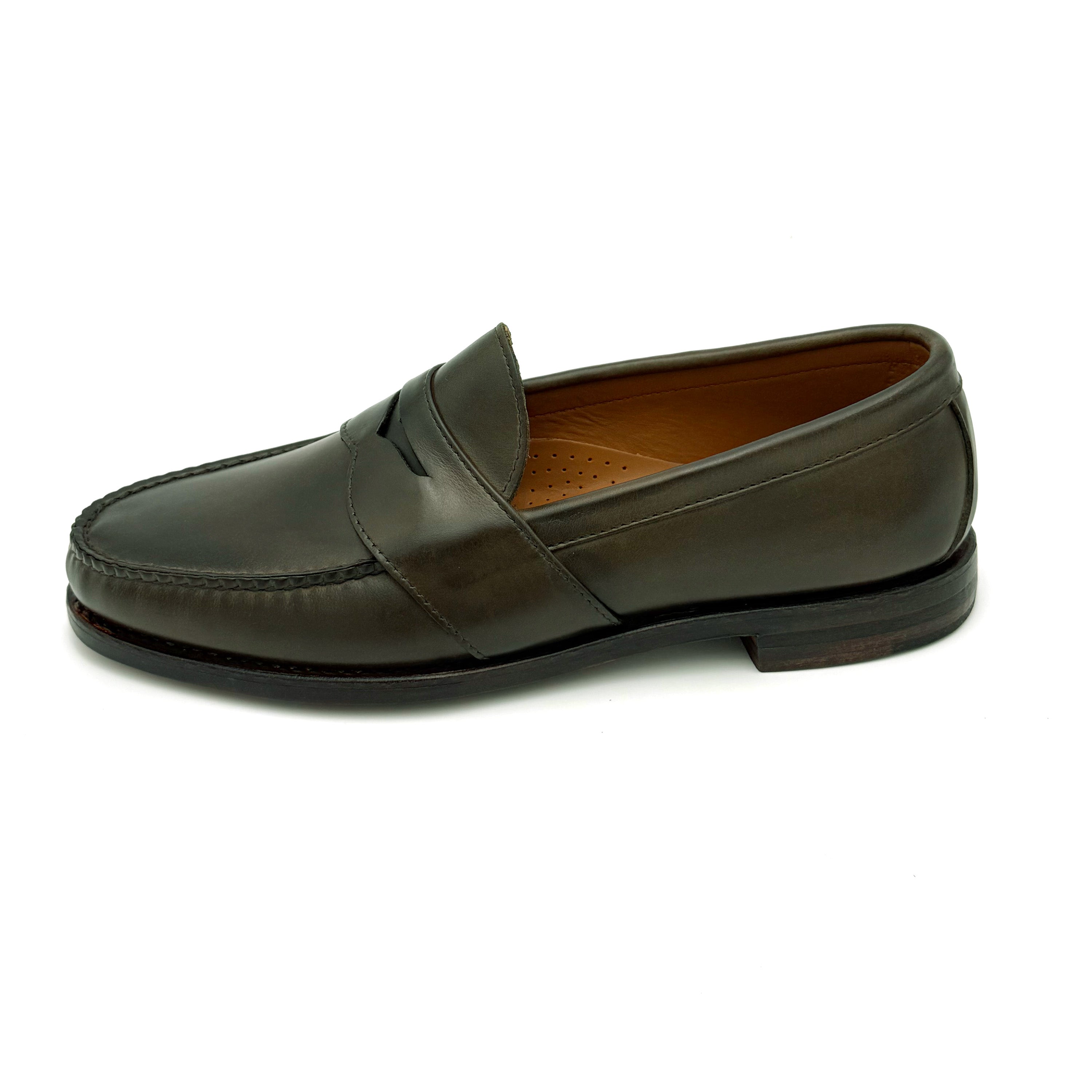 Weltline Penny Loafer - Olive Mimosa Calf | Rancourt & Co. | Men's