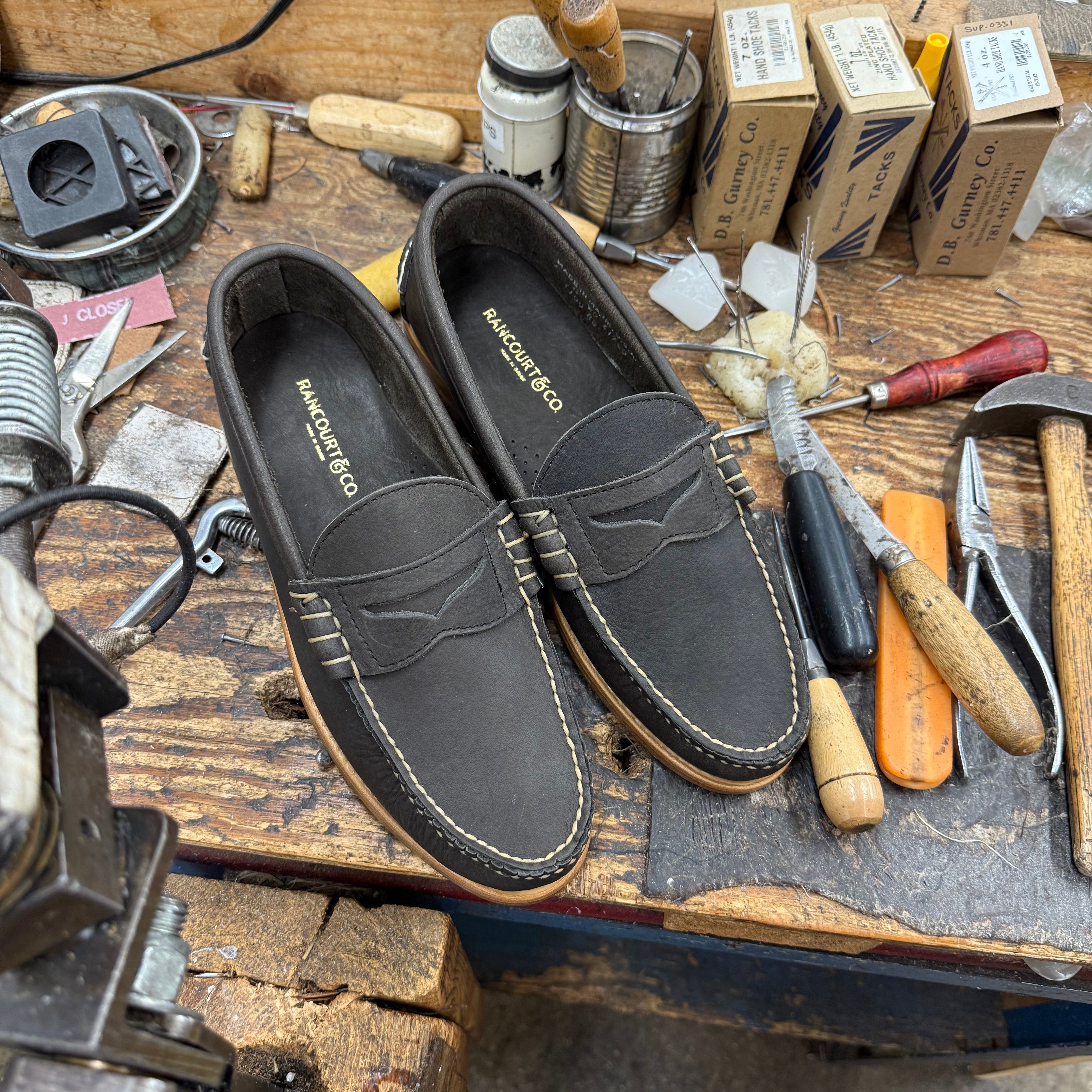 Rothy’s Men\'s Slip-On Penny Loafers in Charcoal The Driving Loafer in Navy Herringbone for Men | Rothy main image 2