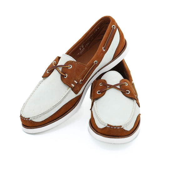 Boothbay Boat Shoe - Parchment Cotswold/Chestnut Vienna