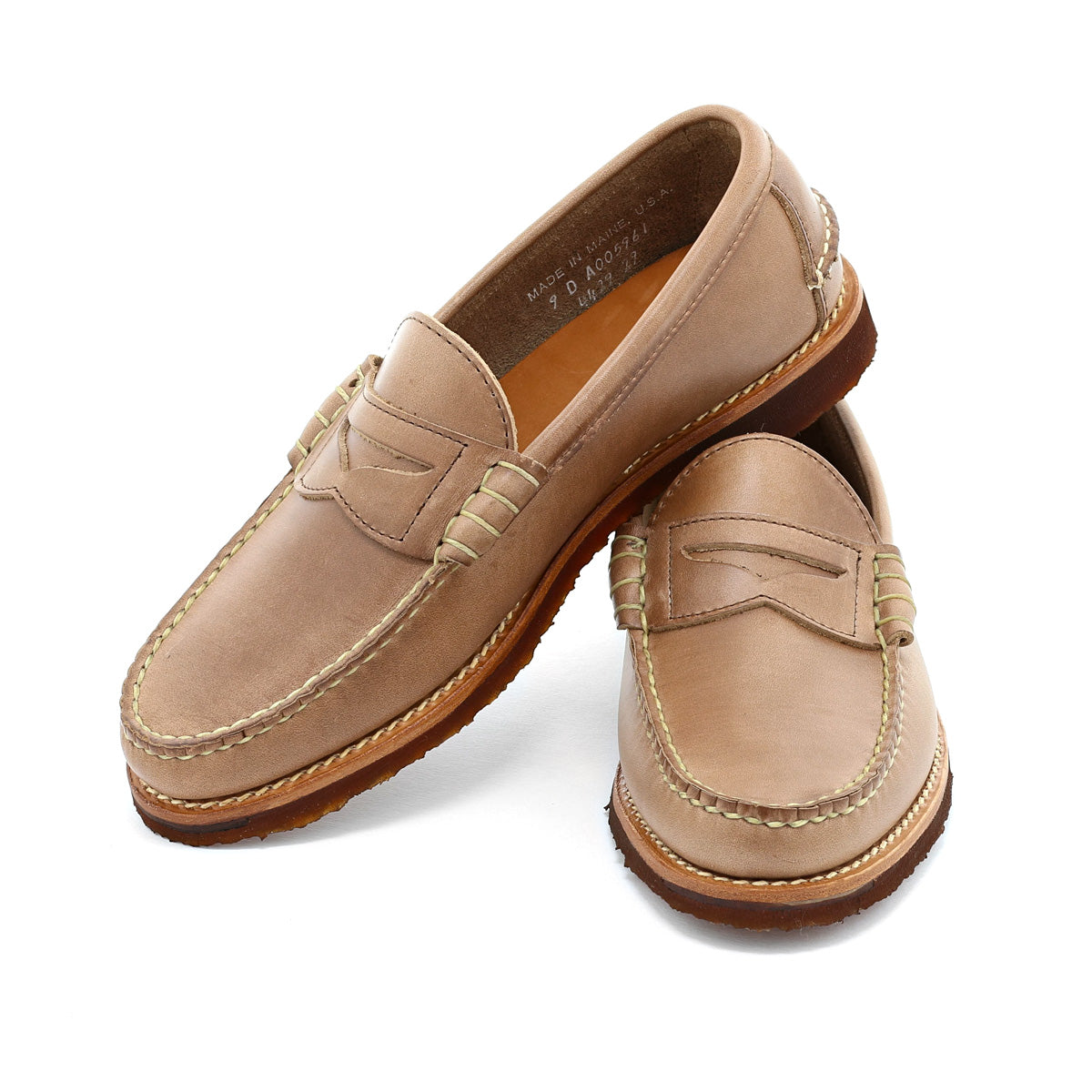 Beefroll Penny Loafers LH - Natural Chromexcel Rancourt & Co. | Boots and Shoes