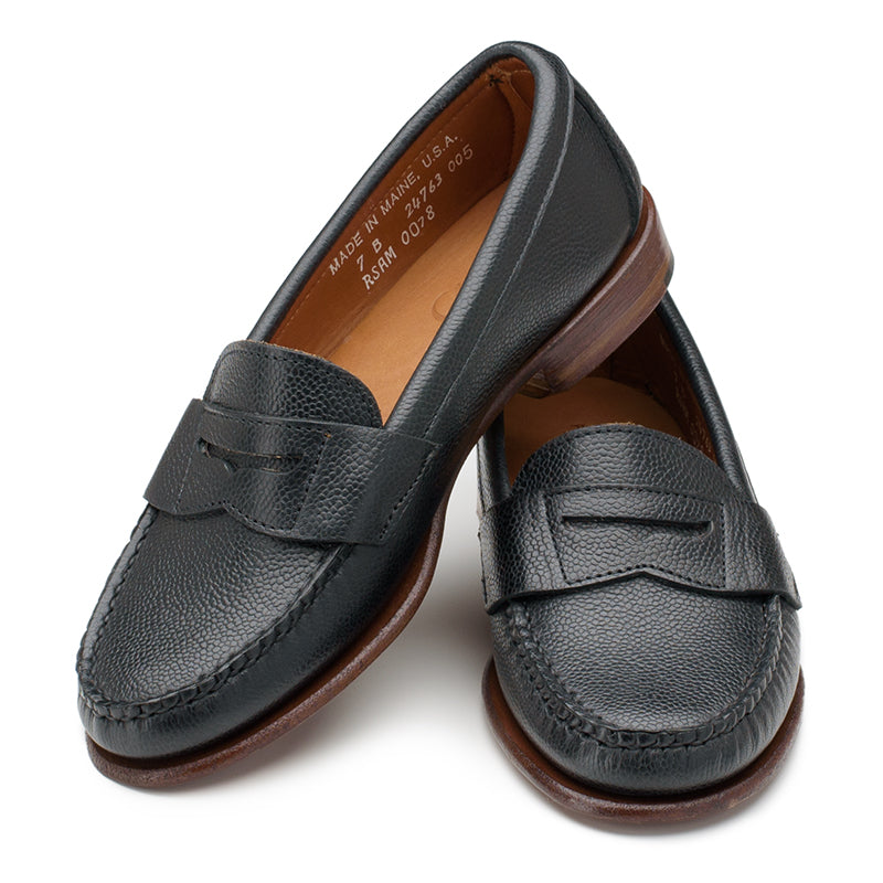 Somerset Penny Loafers - Black Scotch Grain | Rancourt & | Men's Boots and