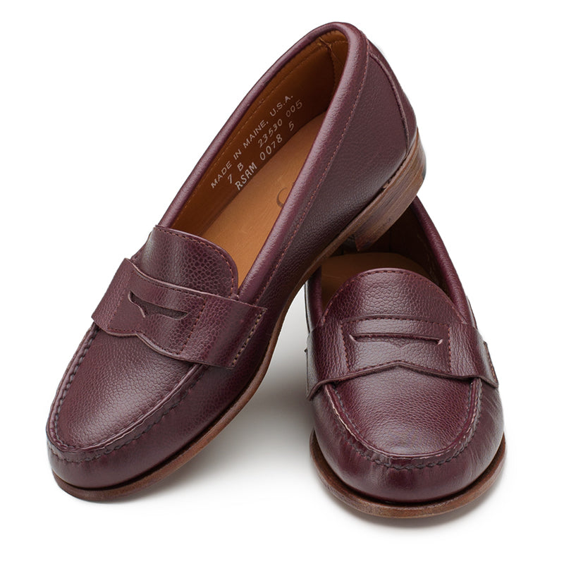 Somerset Penny Loafers - Burgundy Scotch Grain