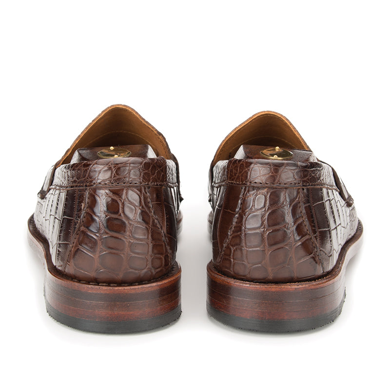 Pinch Penny Loafers - Chocolate Burnished Alligator, Rancourt & Co.