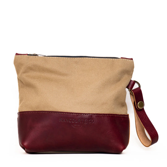Acadia Pouch Burgundy/Khaki Canvas