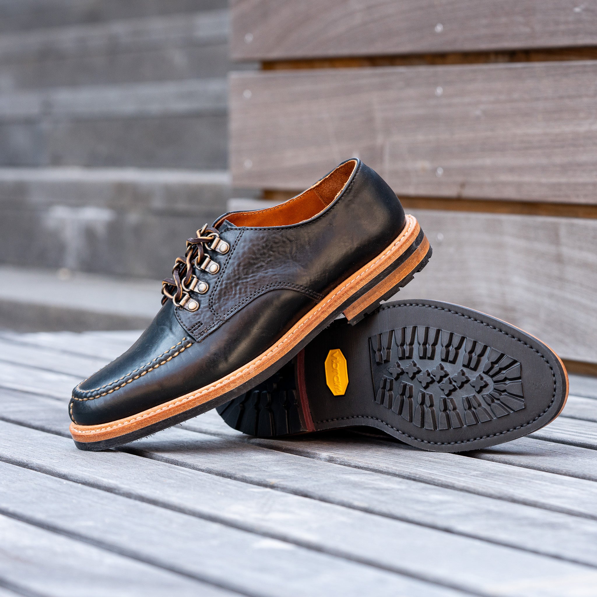 Norway Split Toe - Black Milled Shell Cordovan