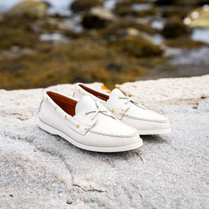 Marion Boat Shoe - Pebble White