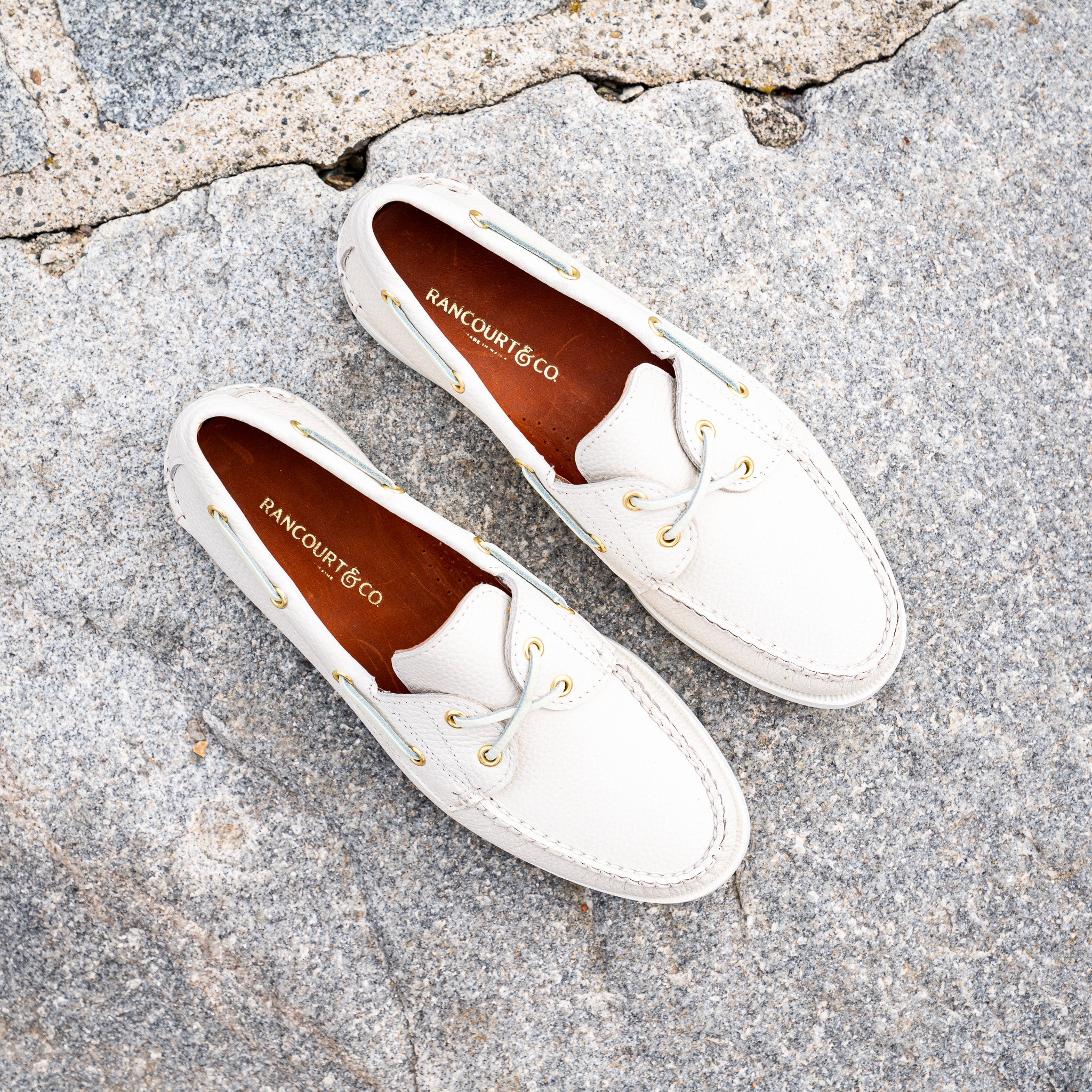 Marion Boat Shoe - Pebble White