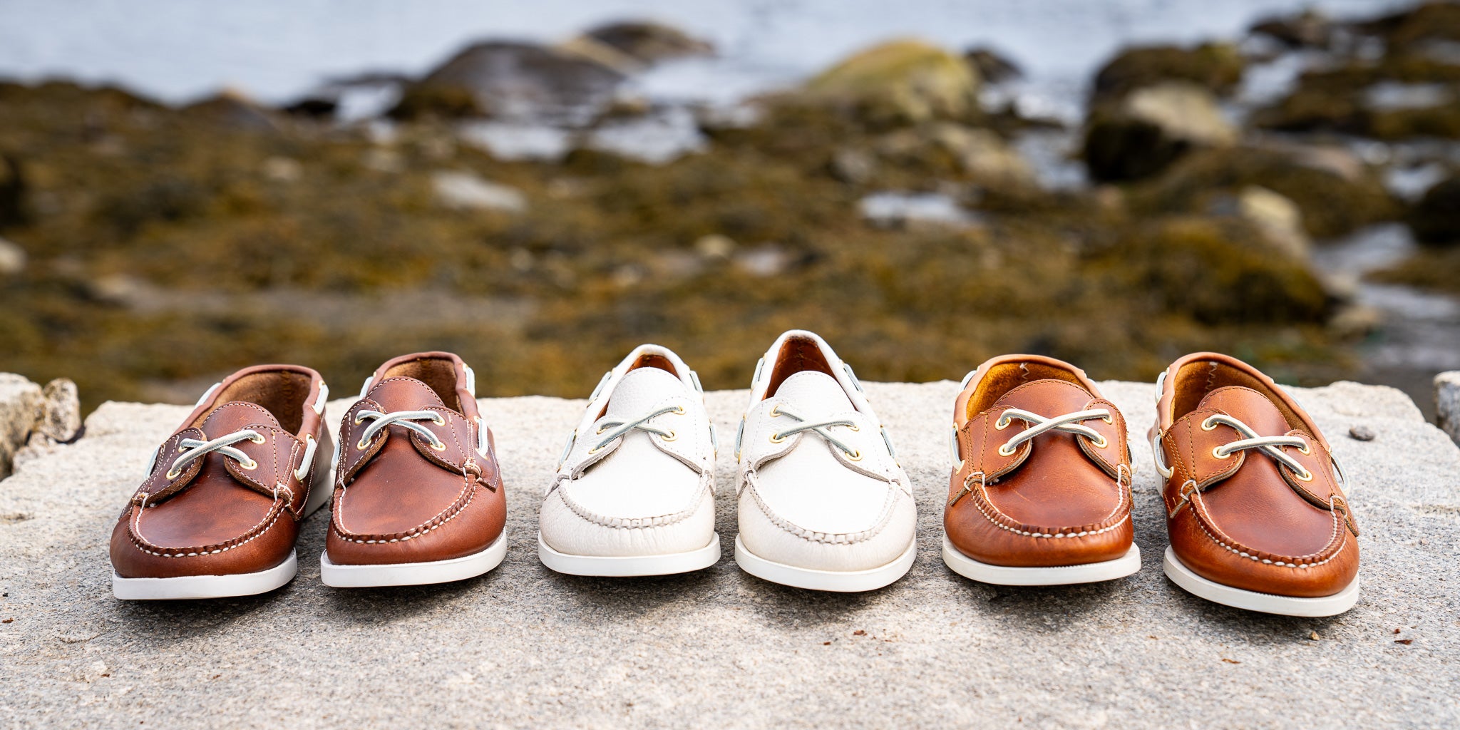 Marion Boat Shoe - Pebble White