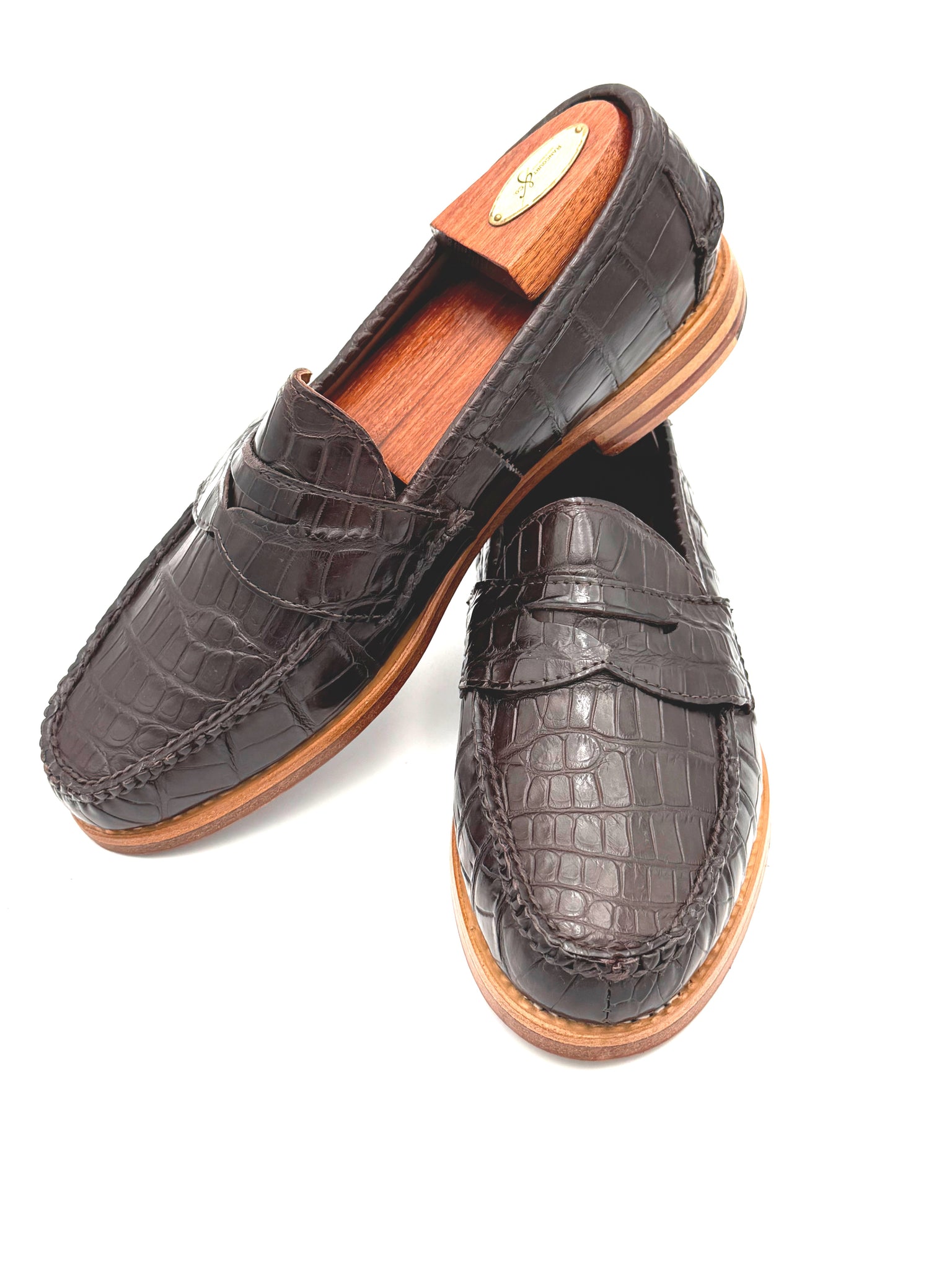 Pinch Penny Loafers - Chocolate Burnished Alligator (OUTLET)