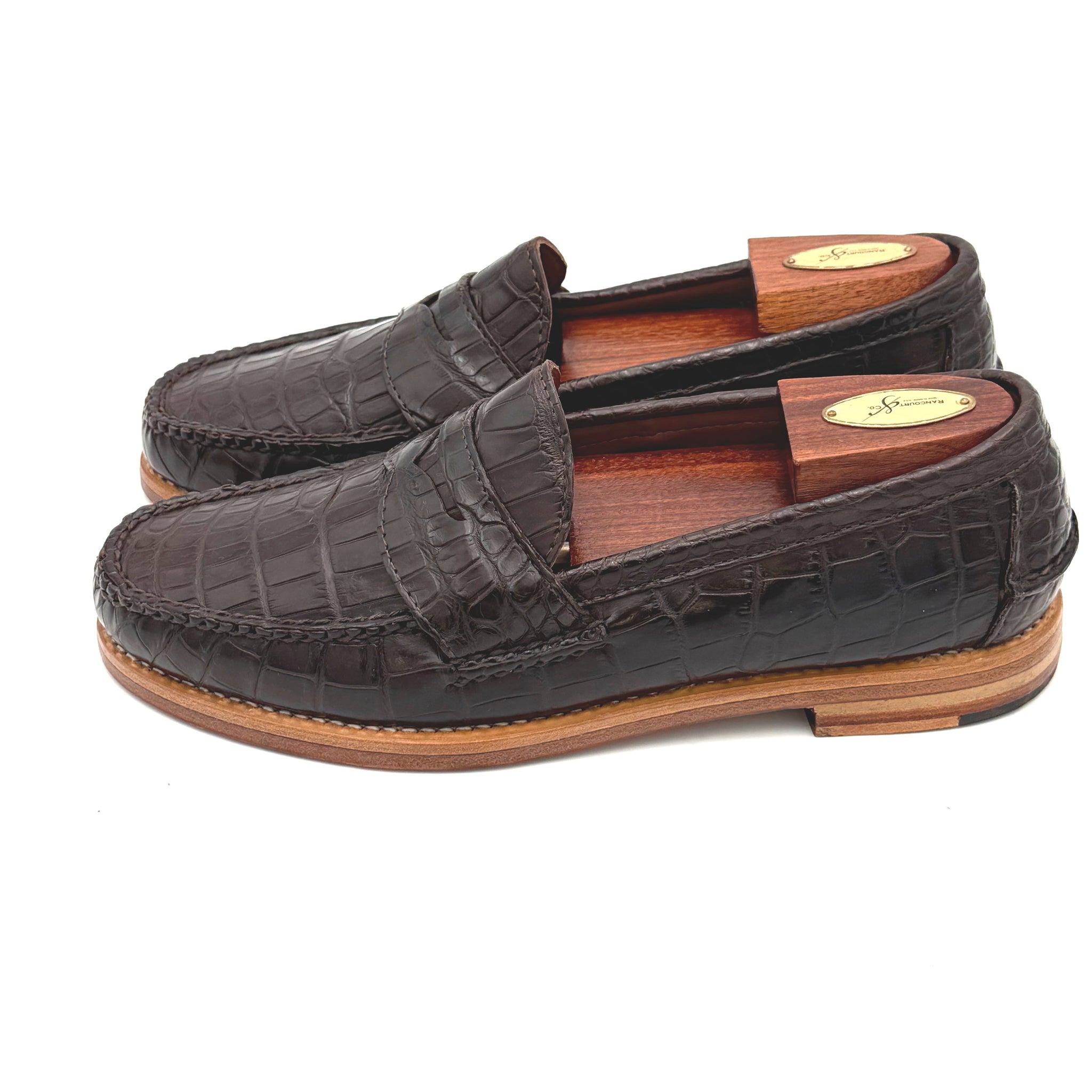 Pinch Penny Loafers - Chocolate Burnished Alligator (OUTLET)