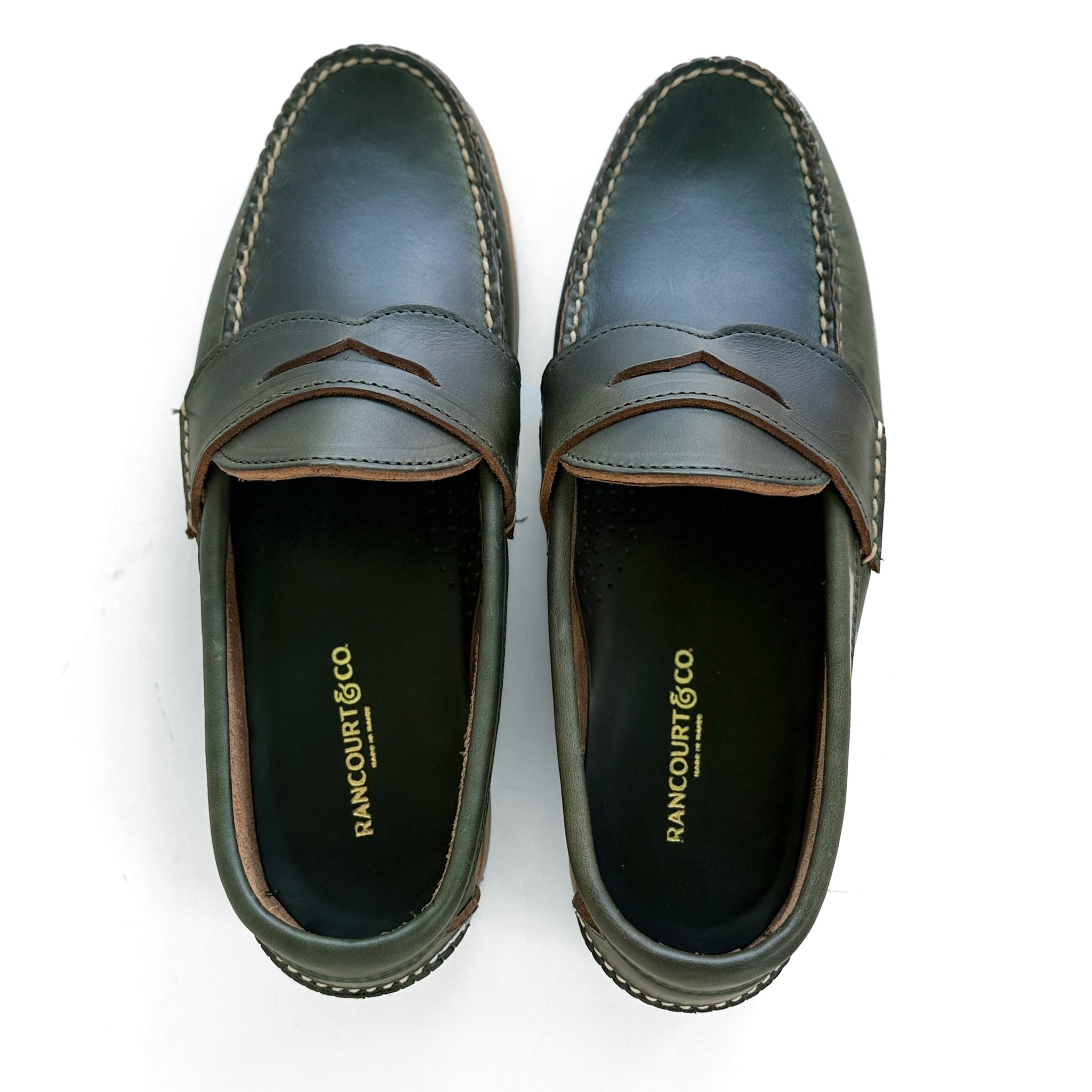 Pinch Penny Loafer - Dark Olive Pull-Up Leather