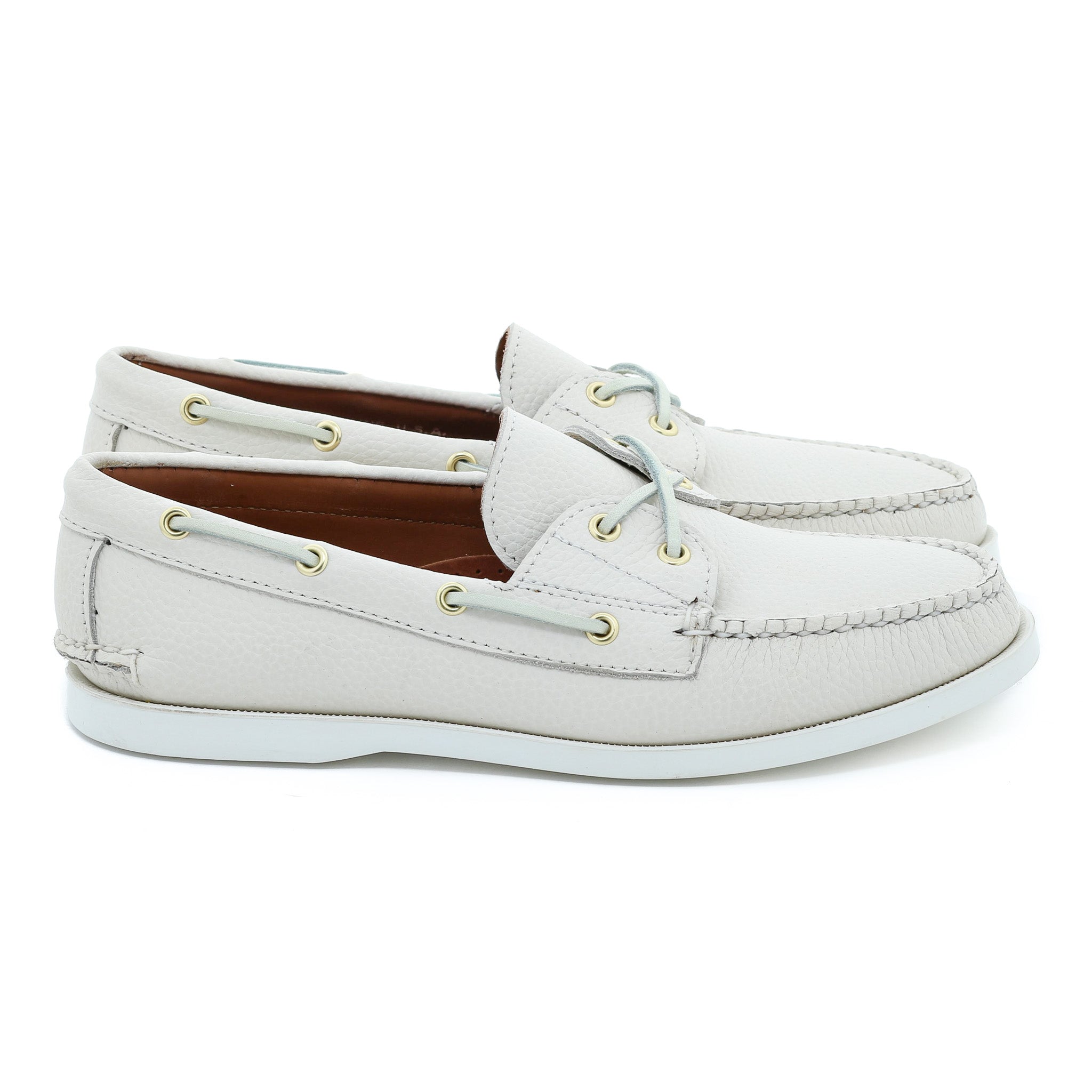Marion Boat Shoe - Pebble White