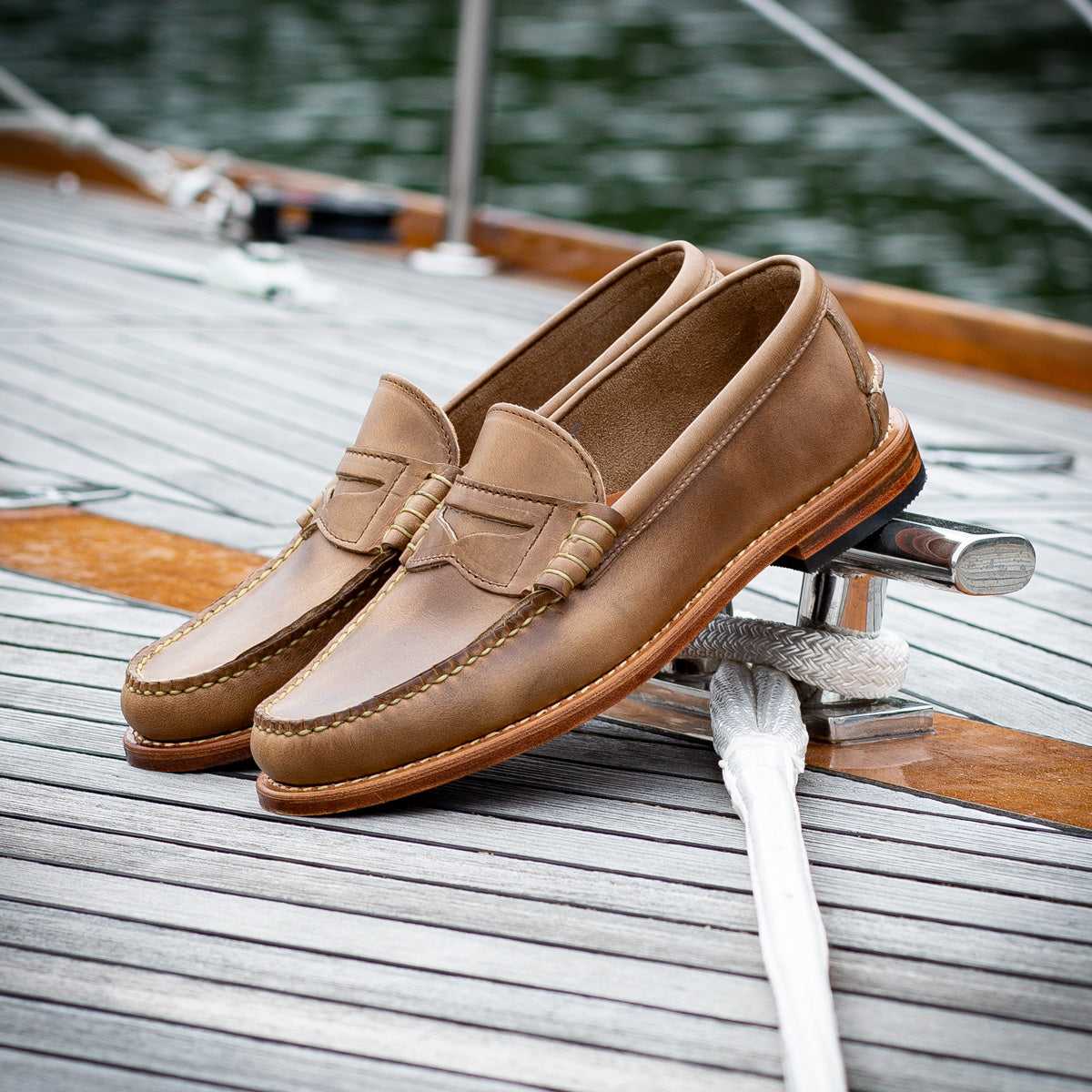 Beefroll Penny Loafers - Natural Chromexcel