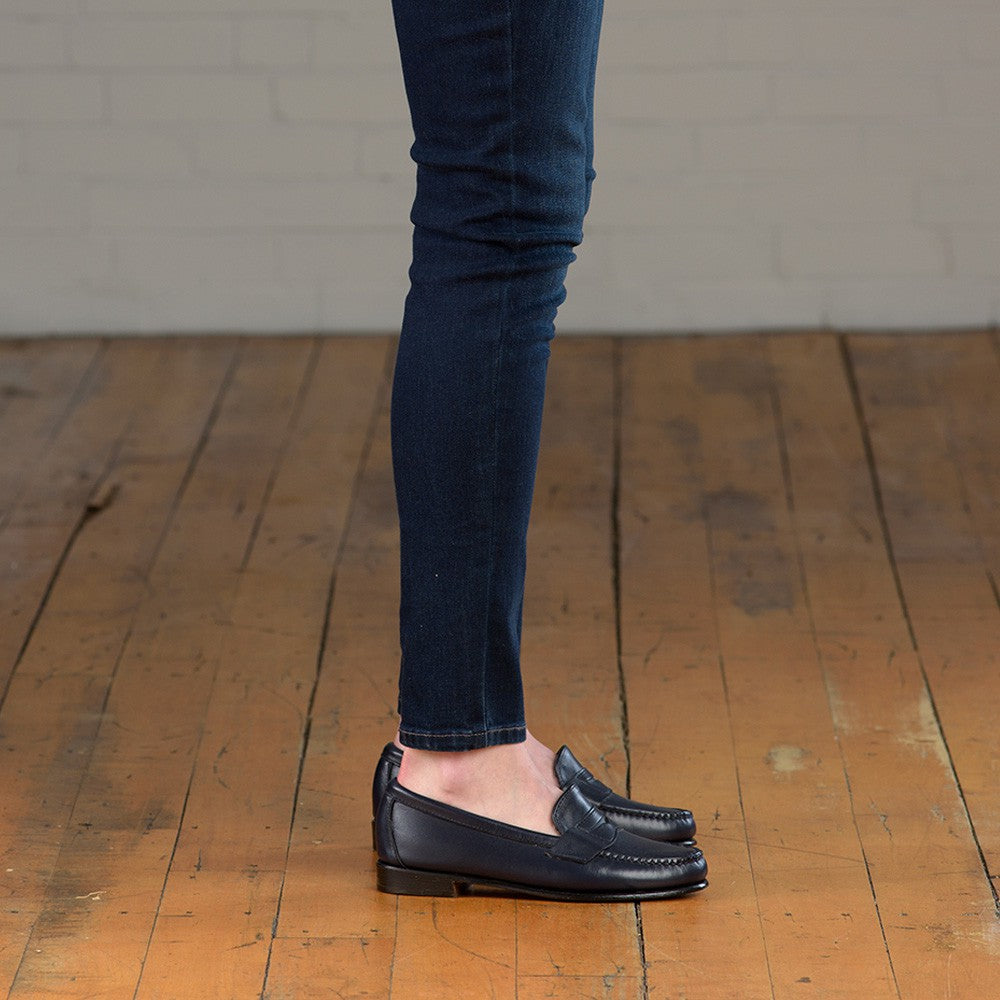 Elizabeth Penny Loafers - Navy Calf