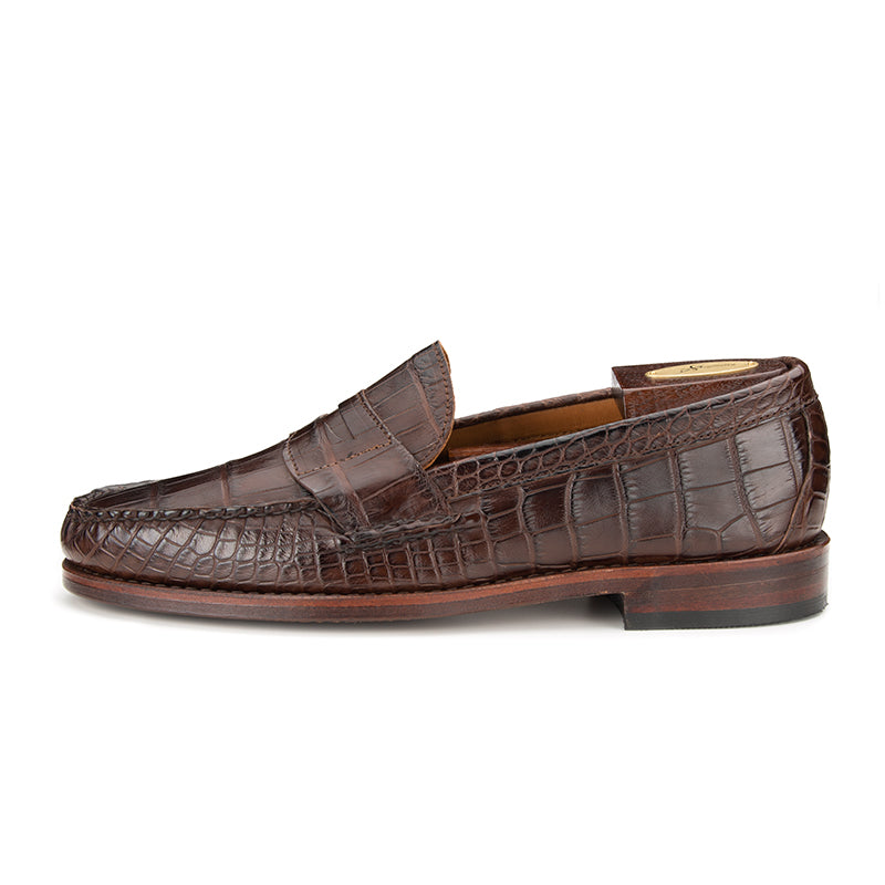 Pinch Penny Loafers - Chocolate Burnished Alligator